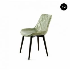 Chaise Et Fauteuil De Table BOBOCHIC - Lot De 2 Chaises MAEL Vert Clair - Vert