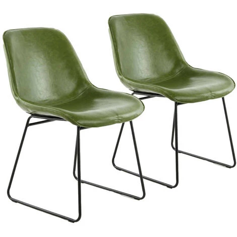Chaise Et Fauteuil De Table BOBOCHIC - Lot De 2 Chaises VELMA Vert - Vert 4 Chaise Et Fauteuil De Table BOBOCHIC - Lot De 2 Chaises VELMA Vert - Vert – Image 2