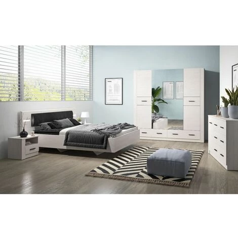 Chambre Complète BOBOCHIC - Ensemble Lit 160x200 Sommier Inclus Et 2 Chevets ANDERSEN - Blanc 6 Chambre Complète BOBOCHIC - Ensemble Lit 160x200 Sommier Inclus Et 2 Chevets ANDERSEN - Blanc – Image 4