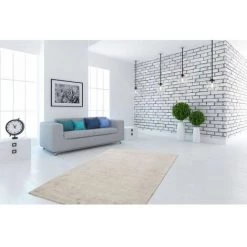 Tapis BOBOCHIC - Tapis Poils Courts IRMA Motif Graphique - Ivoire -BOBOCHIC Soldes 2022 28026937 4