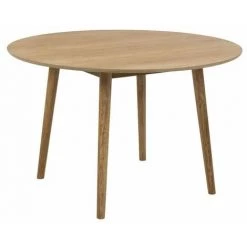 Table à Manger BOBOCHIC - Table à Manger 120 Cm NAGANE En Chêne Massif Et Plaqué - Bois