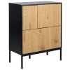 Buffets BOBOCHIC - Buffet 80 Cm 4 Portes RAVEN Imitation Chêne - Chêne Et Noir -BOBOCHIC Soldes 2022 28046599 1