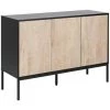 Buffets BOBOCHIC - Buffet 120 Cm 3 Portes RAVEN Imitation Chêne Blanchi - Chêne Et Noir -BOBOCHIC Soldes 2022 28046604 1