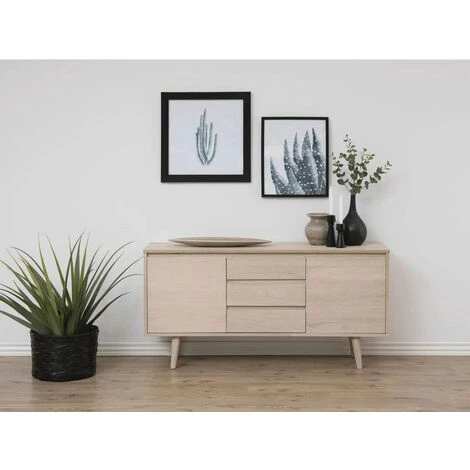 Buffets BOBOCHIC - Buffet 150 Cm NAGANE Placage Chêne Blanchi - Bois 4 Buffets BOBOCHIC - Buffet 150 Cm NAGANE Placage Chêne Blanchi - Bois – Image 2