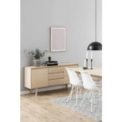 Buffets BOBOCHIC - Buffet 150 Cm NAGANE Placage Chêne Blanchi - Bois 9 Buffets BOBOCHIC - Buffet 150 Cm NAGANE Placage Chêne Blanchi - Bois -BOBOCHIC Soldes 2022 28046638 3