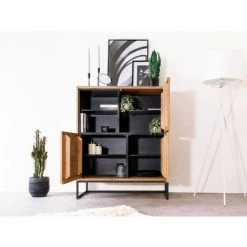 Buffets BOBOCHIC - Buffet Haut 125 Cm DIANA Placage Chêne - Bois 9 Buffets BOBOCHIC - Buffet Haut 125 Cm DIANA Placage Chêne - Bois -BOBOCHIC Soldes 2022 28046646 3