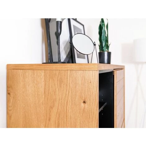 Buffets BOBOCHIC - Buffet Haut 125 Cm DIANA Placage Chêne - Bois 7 Buffets BOBOCHIC - Buffet Haut 125 Cm DIANA Placage Chêne - Bois – Image 5