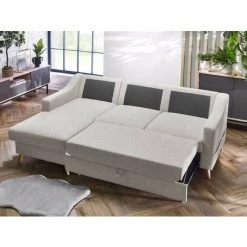 Canapés D'angle Convertibles BOBOCHIC - Canapé D'angle Convertible Coffre SWEDEN Angle Gauche Beige - Beige -BOBOCHIC Soldes 2022 28085731 5