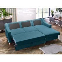 BOBOCHIC Sweden - Canapé D'angle Convertible - Avec Coffre - Style Scandinave - Droit Couleur - Bleu Canard - Bleu Canard -BOBOCHIC Soldes 2022 28223871 3