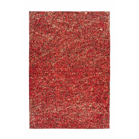 Tapis BOBOCHIC - Tapis Poils Courts TORI Motif Contemporain - Rouge 5 Tapis BOBOCHIC - Tapis Poils Courts TORI Motif Contemporain - Rouge – Image 3
