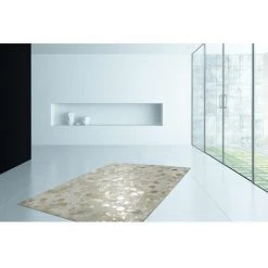 Tapis BOBOCHIC - Tapis En Cuir KHALED Motif Contemporain - Ivoire -BOBOCHIC Soldes 2022 28263899 4