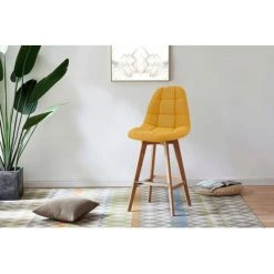 Tabouret De Bar BOBOCHIC - Lot De 2 Tabourets De Bar H 105cm MARIUS Jaune -BOBOCHIC Soldes 2022 28282632 3