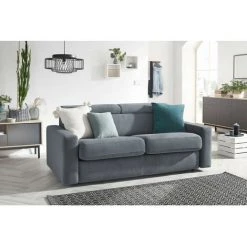 Canapé Droit Convertible BOBOCHIC - Canapé Droit Convertible MONACO Ouverture Express Gris Foncé - Gris Foncé -BOBOCHIC Soldes 2022 28381464 2