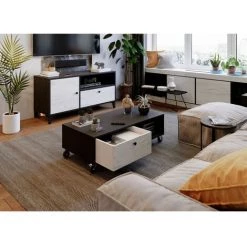 Tables Basses BOBOCHIC - Table Basse MIAMI Noir Et Blanc - Noir -BOBOCHIC Soldes 2022 28424100 3