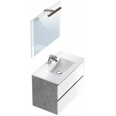 BOBOCHIC Meuble De Salle De Bain 80 Cm ALANI Gris - Gris 4 BOBOCHIC Meuble De Salle De Bain 80 Cm ALANI Gris - Gris – Image 2