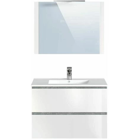 BOBOCHIC Meuble De Salle De Bain 80 Cm ALANI Gris - Gris 5 BOBOCHIC Meuble De Salle De Bain 80 Cm ALANI Gris - Gris – Image 3