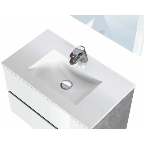 BOBOCHIC Meuble De Salle De Bain 80 Cm ALANI Gris - Gris 7 BOBOCHIC Meuble De Salle De Bain 80 Cm ALANI Gris - Gris – Image 5