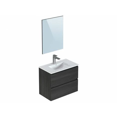 BOBOCHIC Meuble De Salle De Bain 80 Cm LUANA Anthracite - Anthracite 3 BOBOCHIC Meuble De Salle De Bain 80 Cm LUANA Anthracite - Anthracite