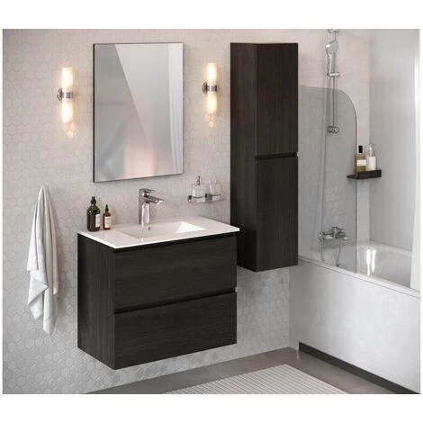 BOBOCHIC Meuble De Salle De Bain 80 Cm LUANA Anthracite - Anthracite 4 BOBOCHIC Meuble De Salle De Bain 80 Cm LUANA Anthracite - Anthracite – Image 2