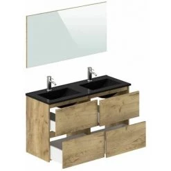 BOBOCHIC Ensemble De Salle De Bain KALEO 120 Cm Et Colonne Couleur Bois - Marron -BOBOCHIC Soldes 2022 28424258 3