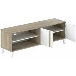 Meubles TV BOBOCHIC - Meuble TV 150 Cm OTTA Imitation Bois Et Blanc - Marron -BOBOCHIC Soldes 2022 28424307 4