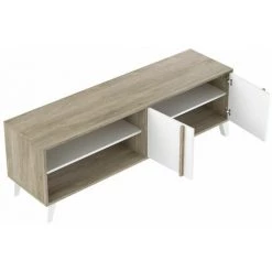 Meubles TV BOBOCHIC - Meuble TV 150 Cm OTTA Imitation Bois Et Blanc - Marron -BOBOCHIC Soldes 2022 28424307 5