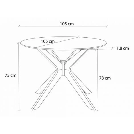 Table à Manger BOBOCHIC - Table à Manger 105cm DUCHE Placage Chêne Noir - Noir 6 Table à Manger BOBOCHIC - Table à Manger 105cm DUCHE Placage Chêne Noir - Noir – Image 4