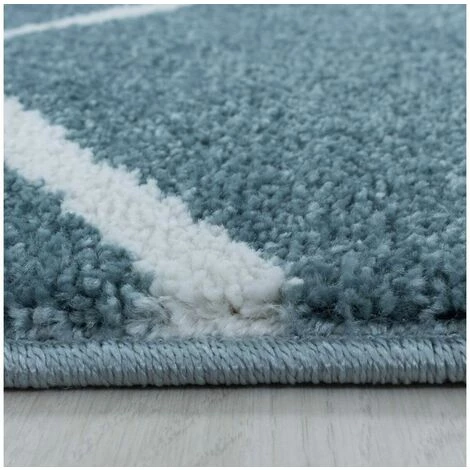 Tapis BOBOCHIC - Tapis Poils Courts FERZENE Motif Graphique 80x150 Bleu - Bleu 5 Tapis BOBOCHIC - Tapis Poils Courts FERZENE Motif Graphique 80x150 Bleu - Bleu – Image 3