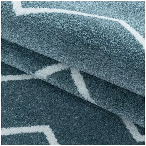 Tapis BOBOCHIC - Tapis Poils Courts FERZENE Motif Graphique 80x150 Bleu - Bleu 6 Tapis BOBOCHIC - Tapis Poils Courts FERZENE Motif Graphique 80x150 Bleu - Bleu – Image 4