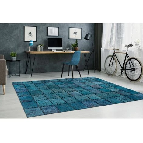 Tapis BOBOCHIC - Tapis Poils Courts OTAWA Motif Animal - Bleu 6 Tapis BOBOCHIC - Tapis Poils Courts OTAWA Motif Animal - Bleu – Image 4