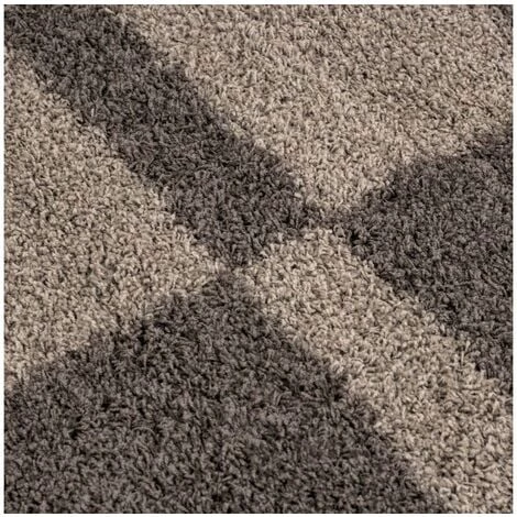Tapis BOBOCHIC - Tapis Shaggy GRETA Motif Graphique 60x110 Taupe - Taupe 5 Tapis BOBOCHIC - Tapis Shaggy GRETA Motif Graphique 60x110 Taupe - Taupe – Image 3