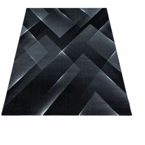 Tapis BOBOCHIC - Tapis Poils Courts LOTTEN Motif Graphique 80x150 Noir - Noir 4 Tapis BOBOCHIC - Tapis Poils Courts LOTTEN Motif Graphique 80x150 Noir - Noir – Image 2