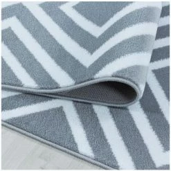 Tapis BOBOCHIC - Tapis Poils Courts ANNELIE Motif Graphique 140x200 Gris - Gris -BOBOCHIC Soldes 2022 29093187 4