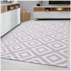 Tapis BOBOCHIC - Tapis Poils Courts REMA Motif Graphique 80x150 Rose - Rose -BOBOCHIC Soldes 2022 29094141 2