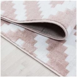 Tapis BOBOCHIC - Tapis Poils Courts REMA Motif Graphique 80x150 Rose - Rose -BOBOCHIC Soldes 2022 29094141 4