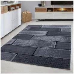 Tapis BOBOCHIC - Tapis Poils Courts FELMIO Motif Graphique 80x150 Noir - Noir -BOBOCHIC Soldes 2022 29094151 2