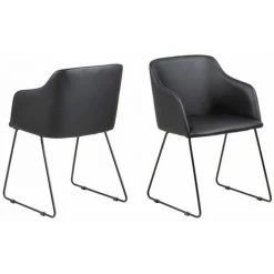 Chaise Et Fauteuil De Table BOBOCHIC - Lot De 2 Fauteuils De Table CASA Noir - Noir