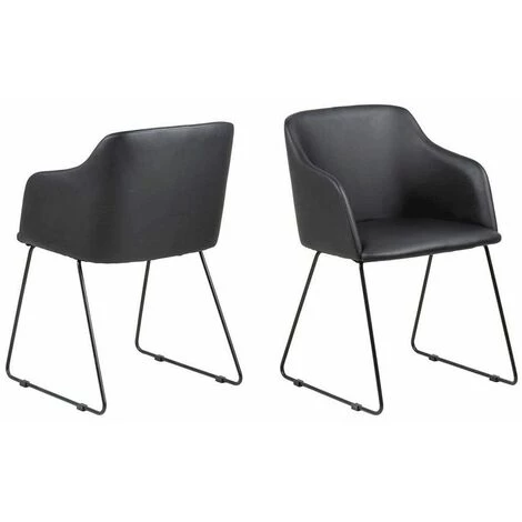 Chaise Et Fauteuil De Table BOBOCHIC - Lot De 2 Fauteuils De Table CASA Noir - Noir 3 Chaise Et Fauteuil De Table BOBOCHIC - Lot De 2 Fauteuils De Table CASA Noir - Noir