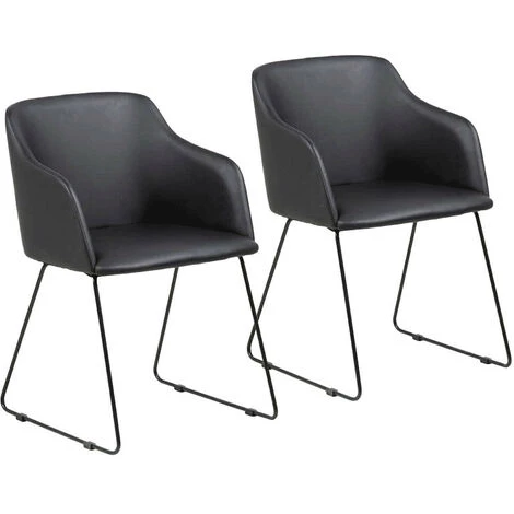 Chaise Et Fauteuil De Table BOBOCHIC - Lot De 2 Fauteuils De Table CASA Noir - Noir 4 Chaise Et Fauteuil De Table BOBOCHIC - Lot De 2 Fauteuils De Table CASA Noir - Noir – Image 2