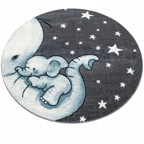 Tapis Enfant BOBOCHIC - Tapis Enfant Shaggy Rond ELEPHANT Imprimé 120x120 Bleu - Bleu 3 Tapis Enfant BOBOCHIC - Tapis Enfant Shaggy Rond ELEPHANT Imprimé 120x120 Bleu - Bleu