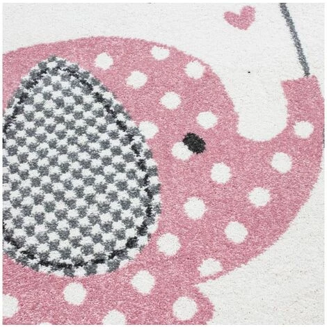 Tapis Enfant BOBOCHIC - Tapis Enfant Shaggy Rond OLLI Imprimé 120x120 Rose - Rose 5 Tapis Enfant BOBOCHIC - Tapis Enfant Shaggy Rond OLLI Imprimé 120x120 Rose - Rose – Image 3