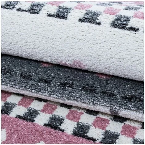 Tapis Enfant BOBOCHIC - Tapis Enfant Shaggy Rond OLLI Imprimé 120x120 Rose - Rose 6 Tapis Enfant BOBOCHIC - Tapis Enfant Shaggy Rond OLLI Imprimé 120x120 Rose - Rose – Image 4