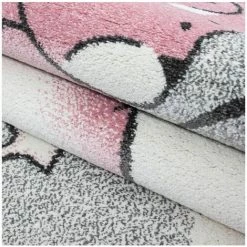 Tapis Enfant BOBOCHIC - Tapis Enfant Shaggy Rond SALINO Imprimé 120x120 Rose - Rose -BOBOCHIC Soldes 2022 29343051 3