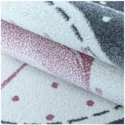 Tapis Enfant BOBOCHIC - Tapis Enfant Shaggy Rond FLAMANT ROSE Imprimé 120x120 Rose - Rose -BOBOCHIC Soldes 2022 29343343 4