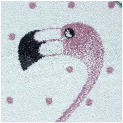 Tapis Enfant BOBOCHIC - Tapis Enfant Shaggy Rond FLAMANT ROSE Imprimé 120x120 Rose - Rose -BOBOCHIC Soldes 2022 29343343 5