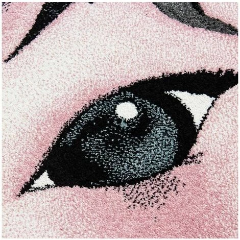 Tapis Enfant BOBOCHIC - Tapis Enfant Shaggy Rond MILENA Imprimé 120x120 Rose - Rose 6 Tapis Enfant BOBOCHIC - Tapis Enfant Shaggy Rond MILENA Imprimé 120x120 Rose - Rose – Image 4