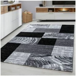 Tapis BOBOCHIC - Tapis Poils Courts MILANO Motif Graphique 80x150 Noir - Noir -BOBOCHIC Soldes 2022 29442206 2