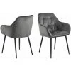 Chaise Et Fauteuil De Table BOBOCHIC - Lot De 2 Fauteuils De Table BEA Velours Gris - Gris -BOBOCHIC Soldes 2022 29780452 1