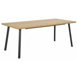 Table à Manger BOBOCHIC - Table à Manger BLACKWOOD 190 Cm Imitation Chêne Et Noir - Bois