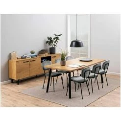 Table à Manger BOBOCHIC - Table à Manger BLACKWOOD 190 Cm Imitation Chêne Et Noir - Bois -BOBOCHIC Soldes 2022 29780456 3